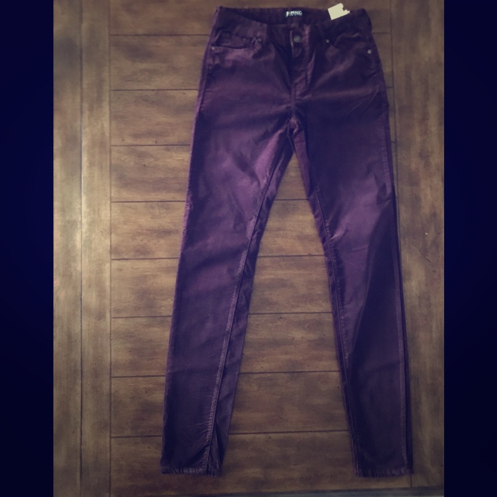 Crushed grape velvet pants