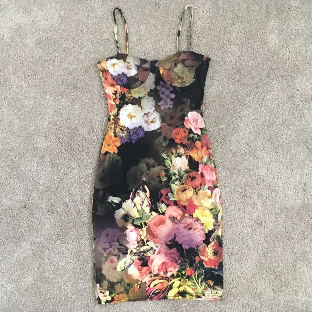 Oh My Love Floral Bodycon Dress