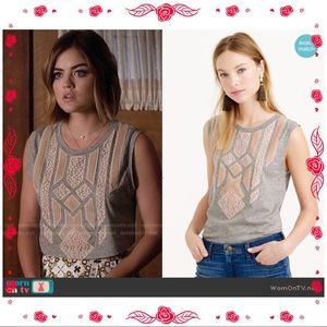 🌹CELEBRITY🌹J. CREW Lace appliqué tank top