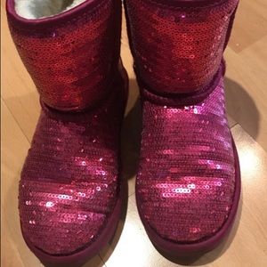 Pink Sequence UGG Boots
