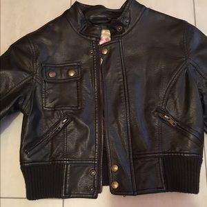 Crop Vegan Leather Jacket