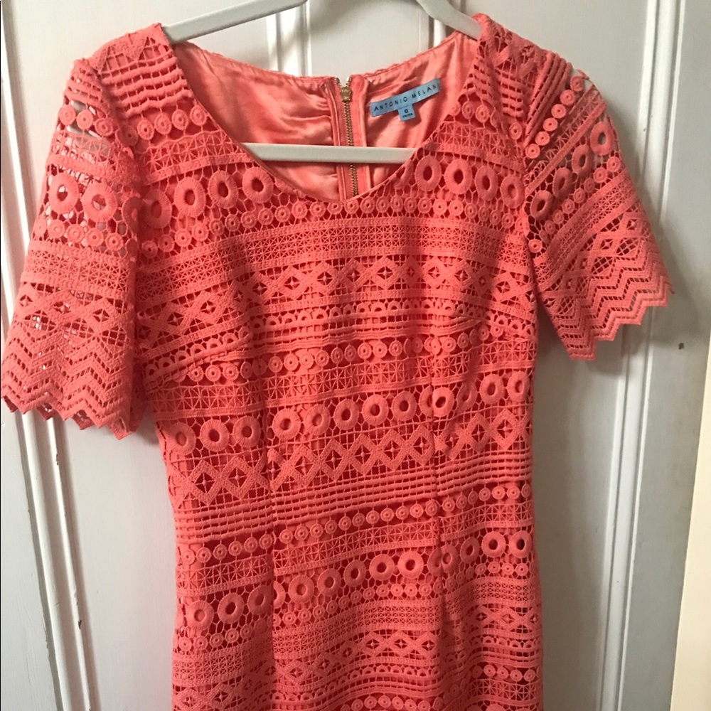 Antonio Melani Coral Crochet dress