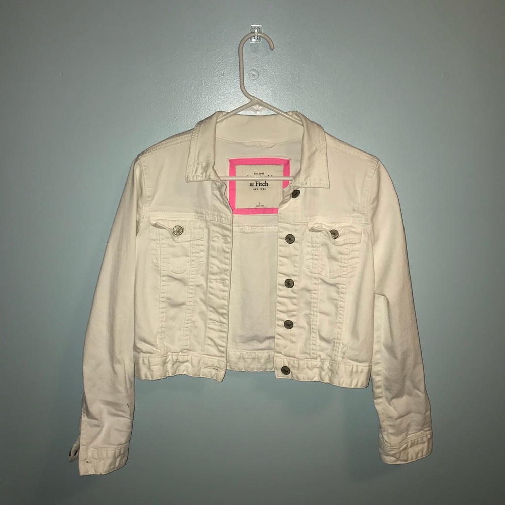 Abercrombie & Fitch white jean jacket