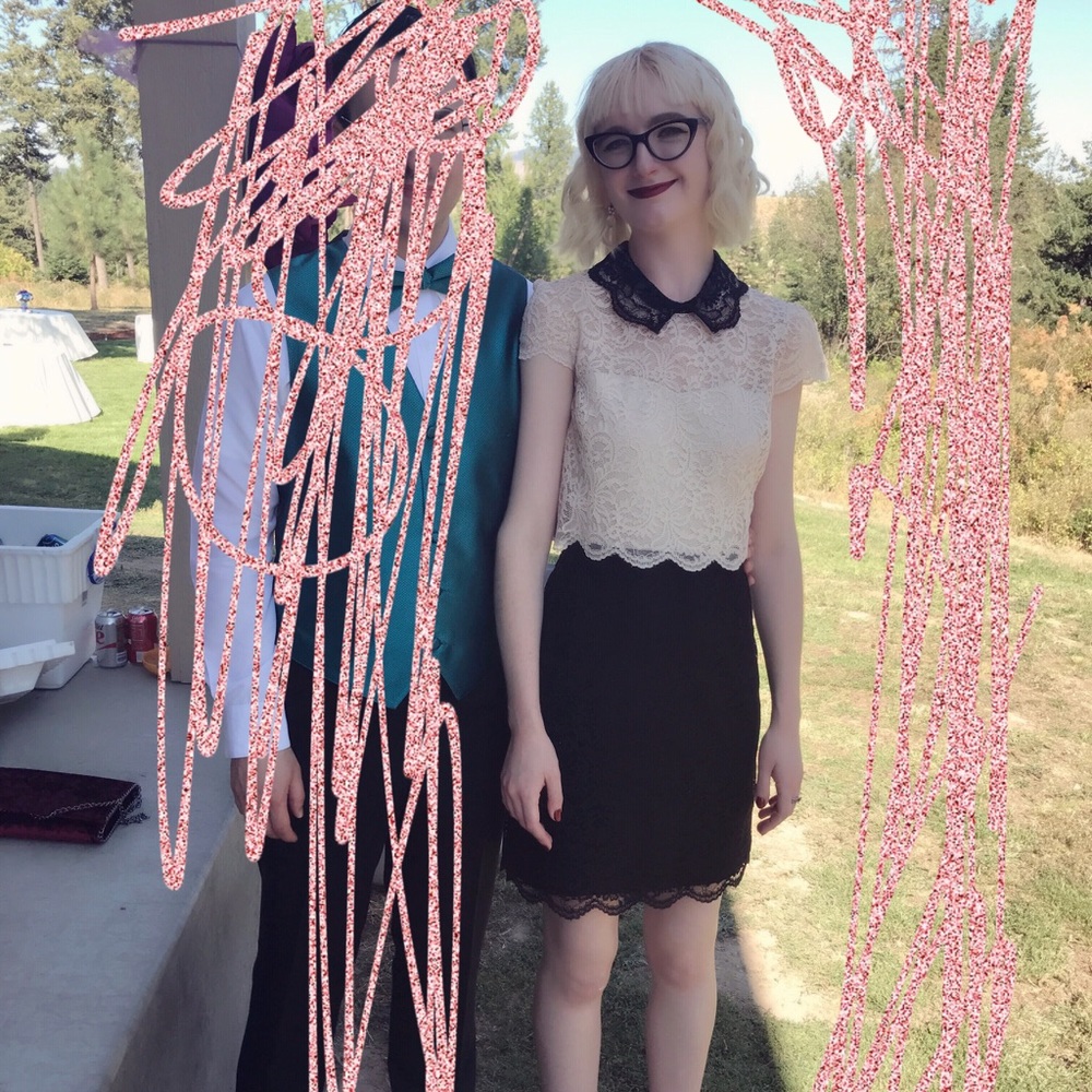 Betsey Johnson Colorblock Lace Sheath Dress