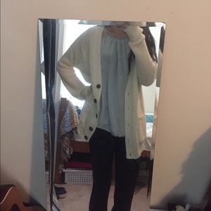 Waffle knit ivory cardigan