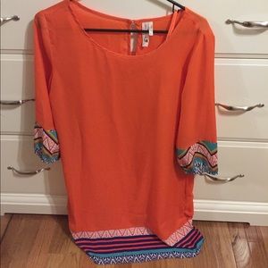 Orange dress with patterns