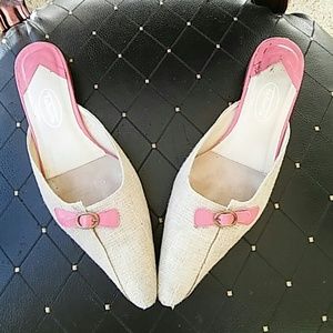 Talbots mules. Tan with peach detail. Size 10 N