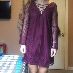 Plum lace dress