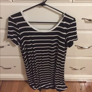 Black and white striped dress