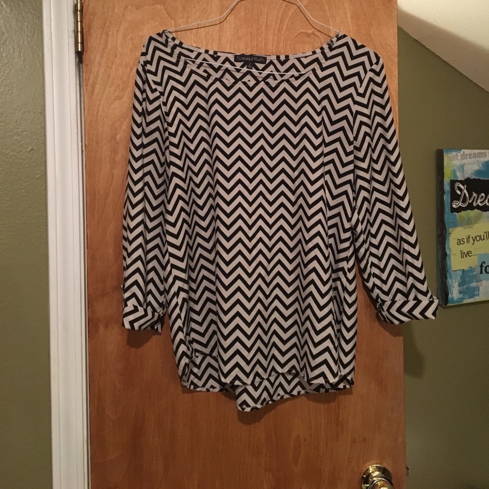 Black and chevron blouse