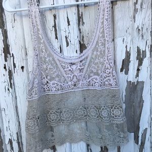 Free people open back lace top