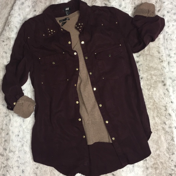 H&M Tops - 2 / $13 🛍 H&M studded Button Down Shirt