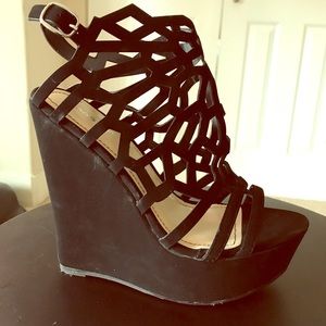Sexy black  Lattice Wedge Bamboo