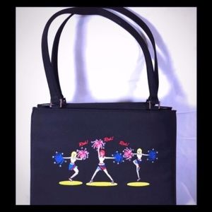 Cheerleader Handbag Black w/Embroidery/Rhinestones