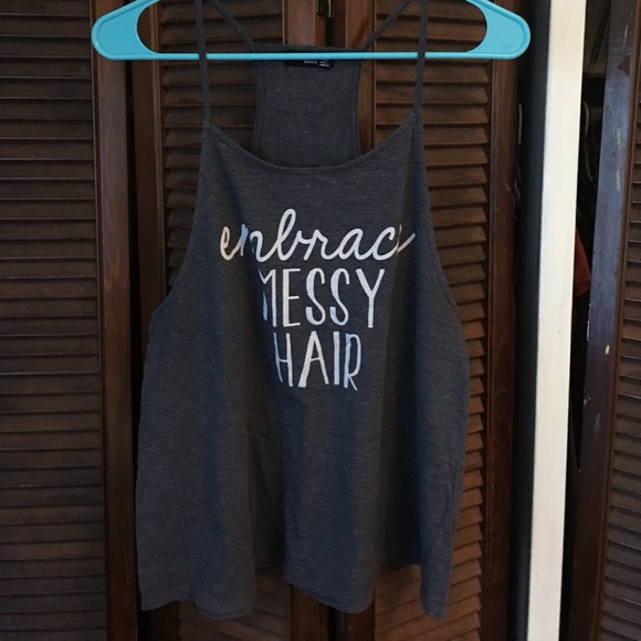 Embrace messy hair racerback tank top - Picture 1 of 2