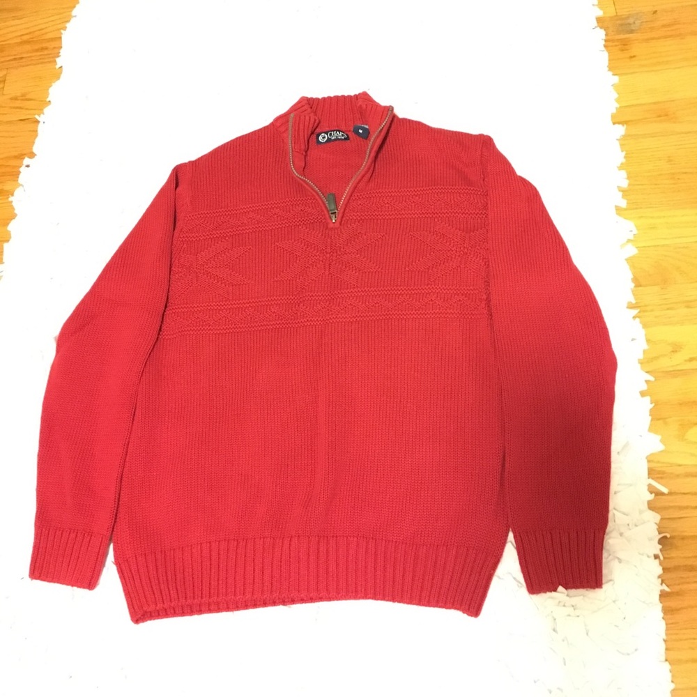 Chaps medium red sweater snowflakes