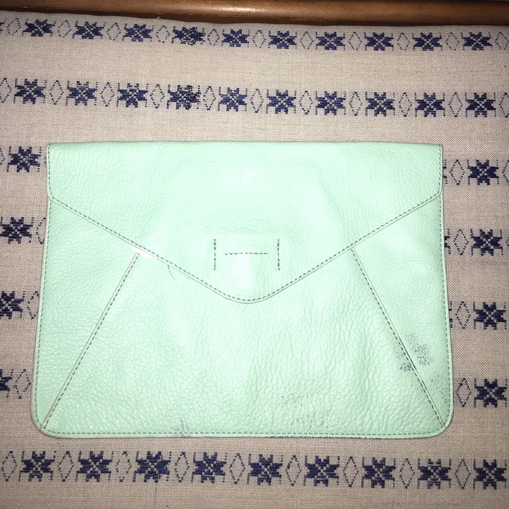 Leather envelope clutch