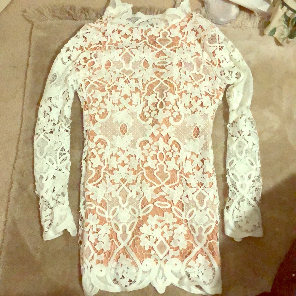 Naked Wardrobe Lace Bodycon Dress