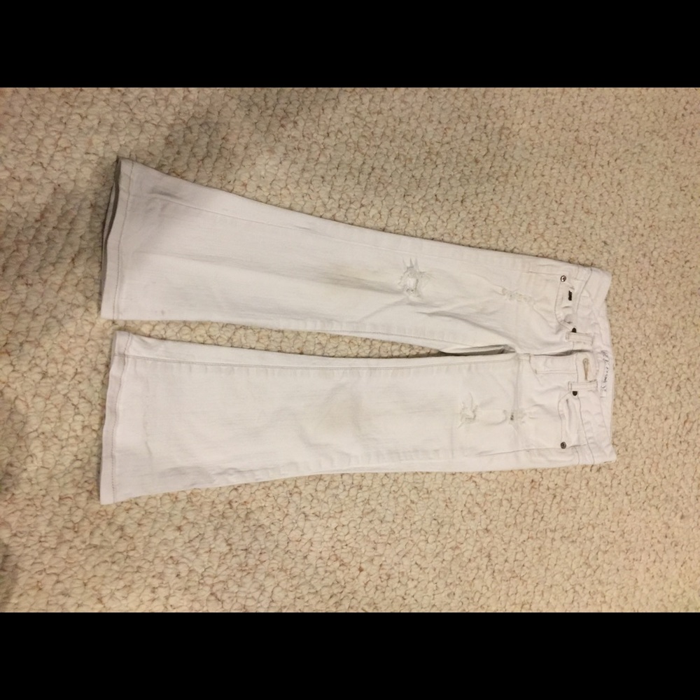 white boot cut jeans