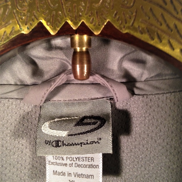 Champion Vintage Solid Gray Hooded Jacket - Picture 6 of 8