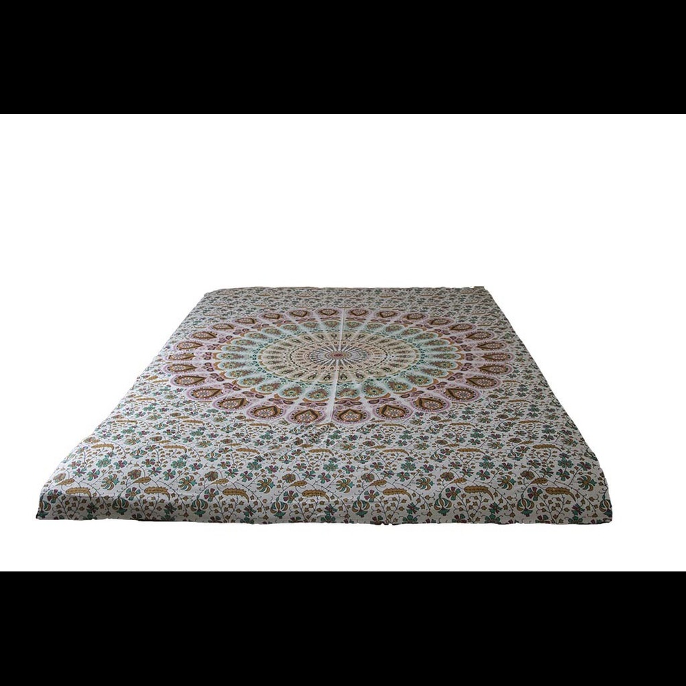 Twin White Psychedelic Mandala Tapestry Bohemian