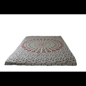 Twin White Psychedelic Mandala Tapestry Bohemian