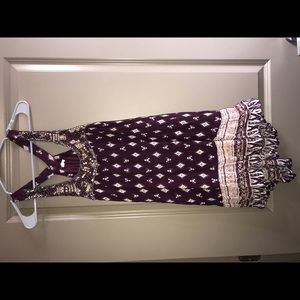 Deep Crimson high low dress with detail