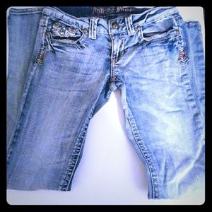 Antique Rivet lightwash skinny leg bling jeans