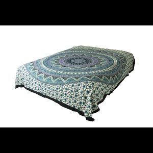 Queen Hippie Blue Mandala Tapestry Bohemian Decor