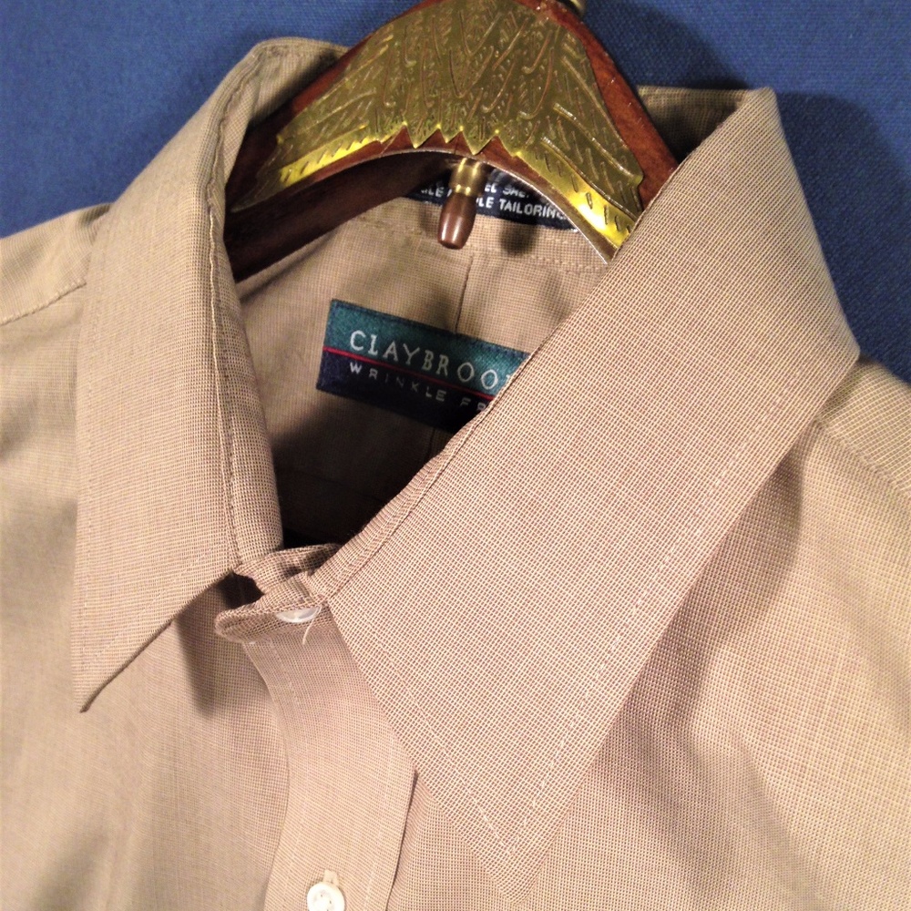 *SOLD*Claybrooke Solid Tan Button Down Shirt