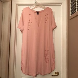 Distressed T-shirt Dress