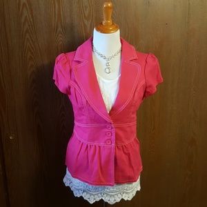 Vanity Hot Pink Denim Ruffled Jacket