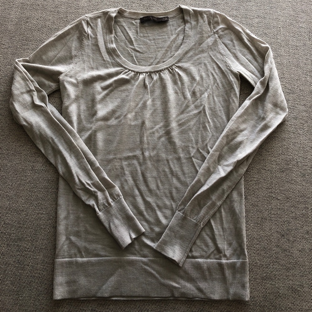 The Limited Shirred Scoopneck Sweater
