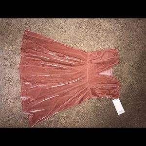 Velvet V-neck mini dress