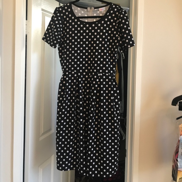 LuLaRoe Dresses & Skirts - Lularoe Amelia Black and White Polkadot Dress