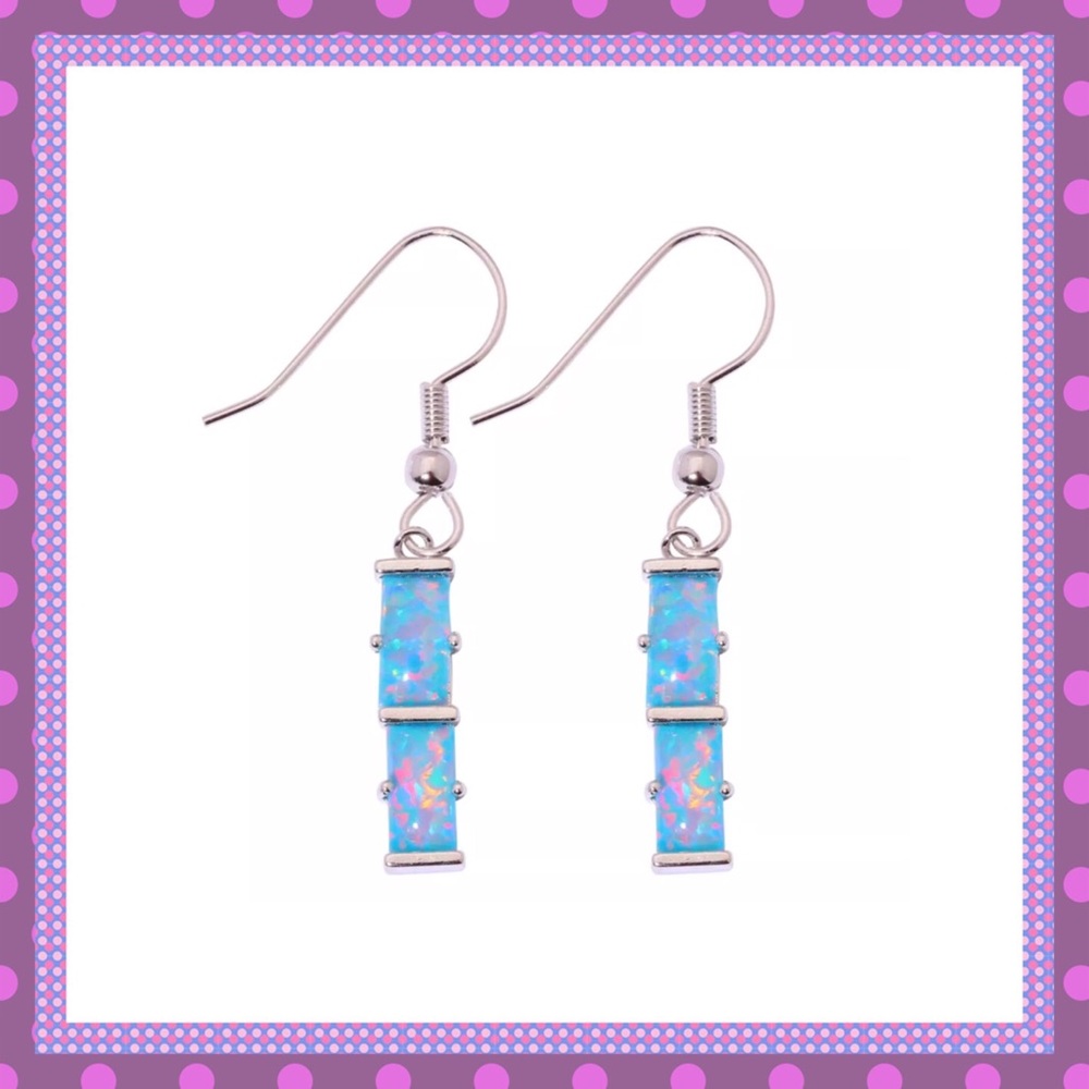 🌈Rainbow Fire Opal Dangle Pierced Earrings🌈