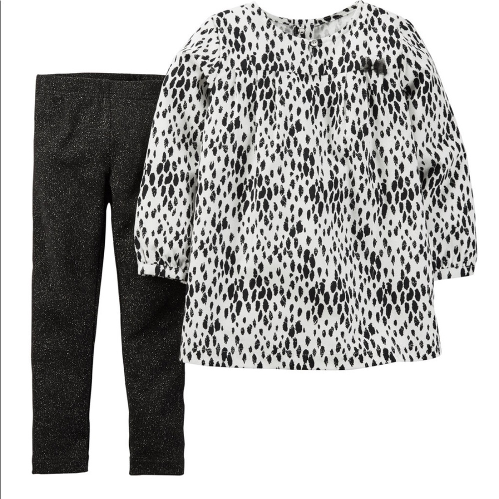 Carter's Animal Print Top & Sparkle Leggings Set