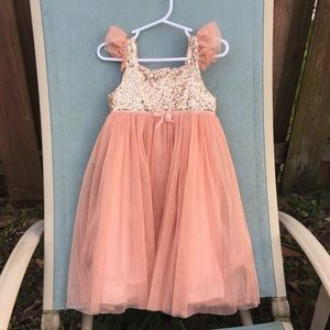 ⚡️FLASH SALE Rose Gold Sequin & Tulle Formal Dress