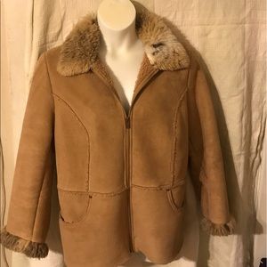 🛍STYLE & CO SUEDE/FAUX SHEARLING COAT