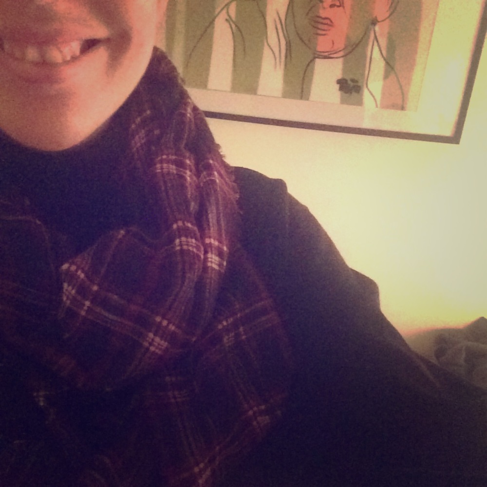 Plaid infinity scarf