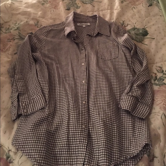 Elizabeth & James snap up graph paper plaid shirt - Picture 2 of 6