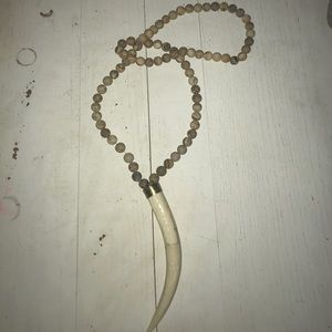 Long Beaded Tooth Necklace