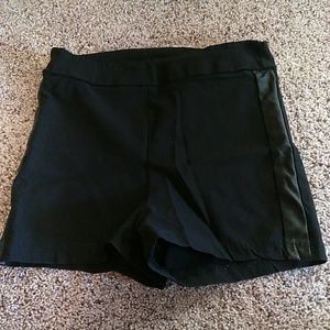 Black spandex with leather stripe down each side