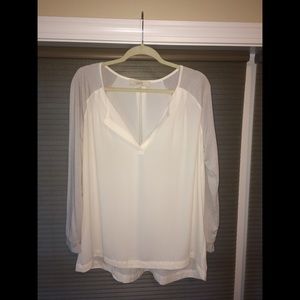 White Long Sleeve LOFT Blouse