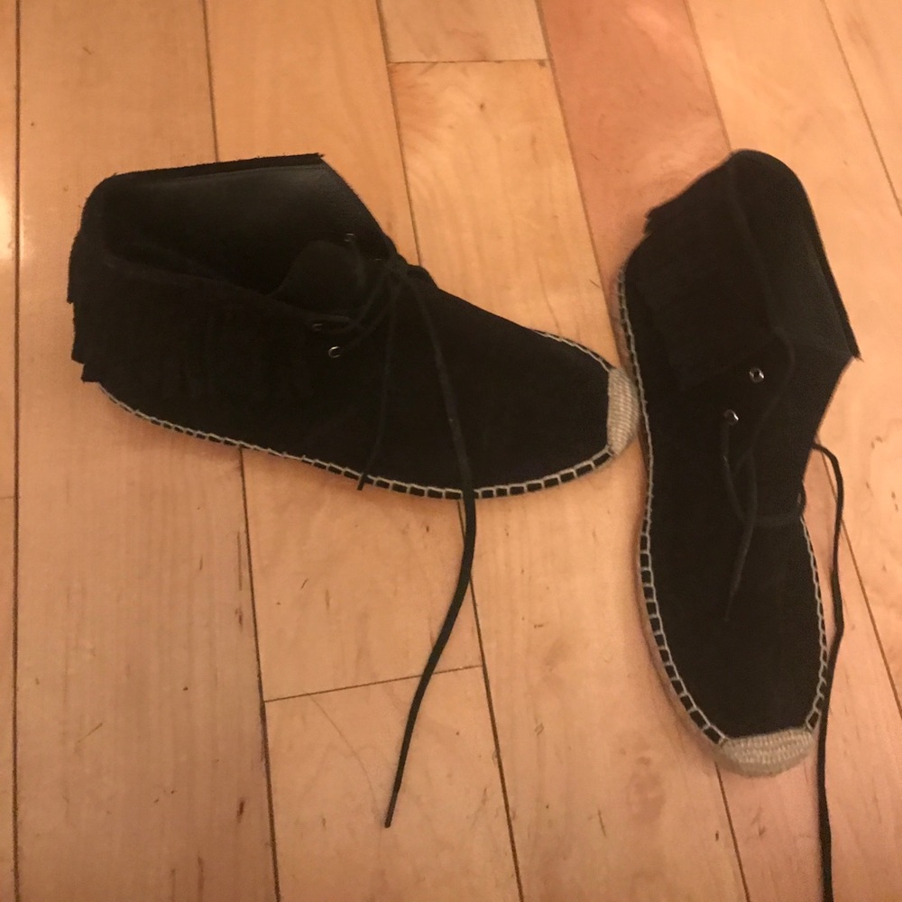 Saint Laurent high-top fringe espadrilles