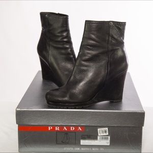 100% Authentic Prada Black Ankle Boots