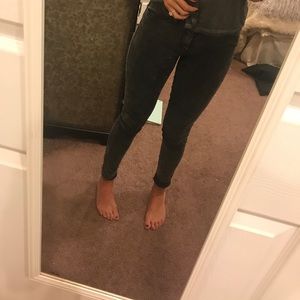 Grey textured jeans
