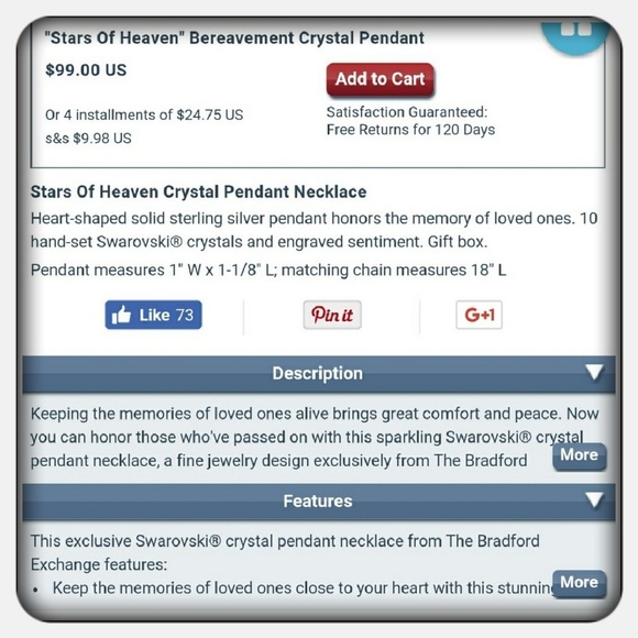 NWOT Stars Of Heaven Heart Pendant - Picture 7 of 7