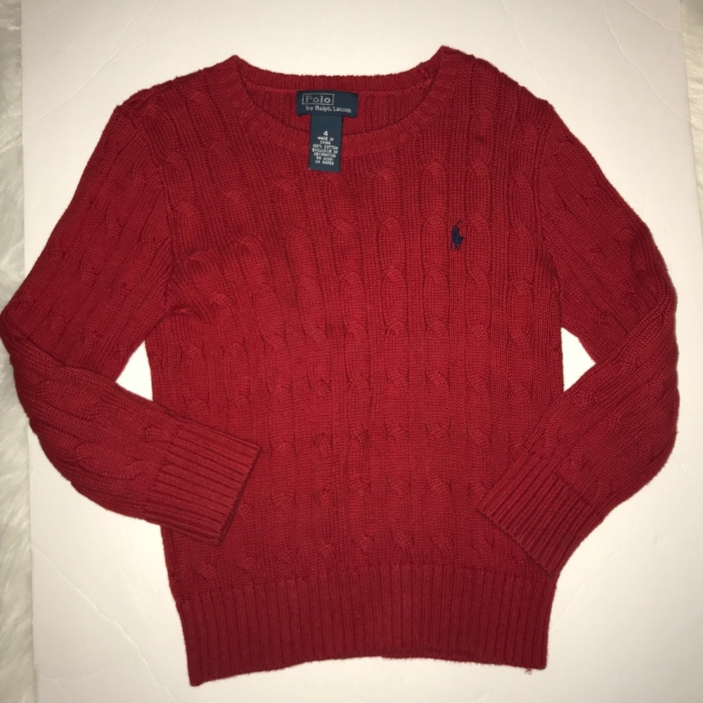 Polo by Ralph Lauren red boy sweater Size 4
