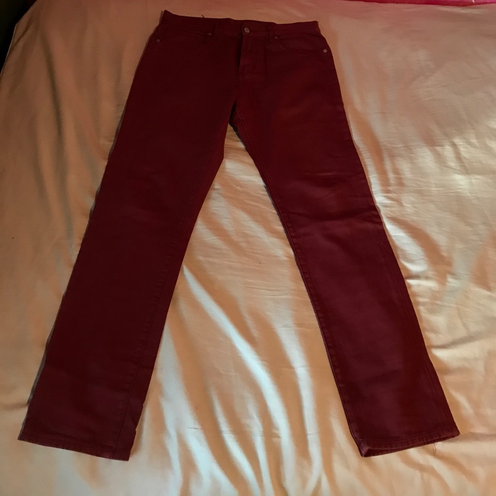 Men’s denim red standard cloth jeans